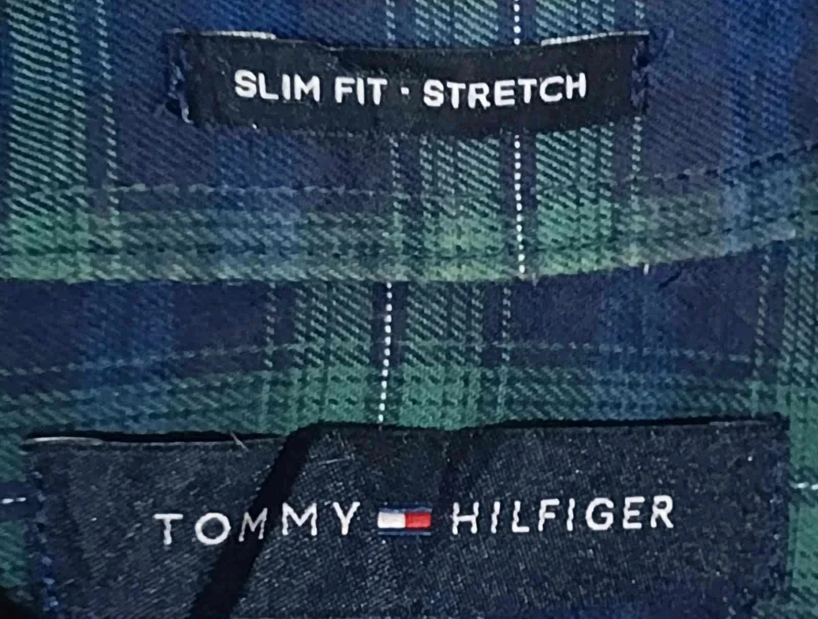 Tommy Hilfiger blauw geruite overhemd groen Slim Fit Stretch Maat 15½ 34-35 – photo 5